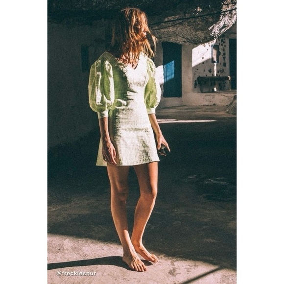 Urban Outfitters Lena Gingham Puff-Sleeve Minidress - Picture 5 of 11